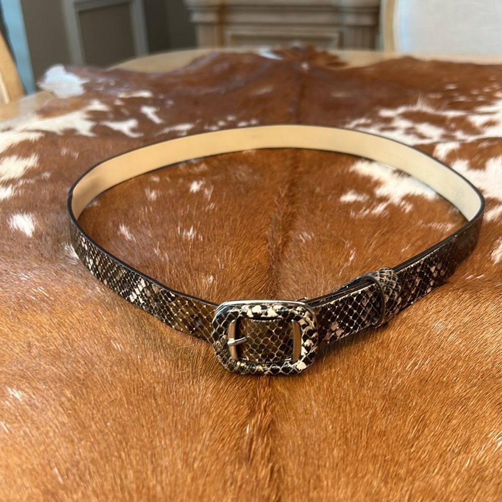 Banana Republic Leather Python Print Belt (S)